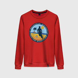Свитшот хлопковый женский Beach soccer club, цвет: красный
