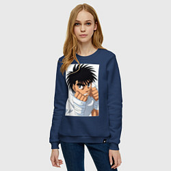 Свитшот хлопковый женский Иппо Боксер, цвет: тёмно-синий — фото 2