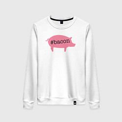 Свитшот хлопковый женский Бекон, цвет: белый