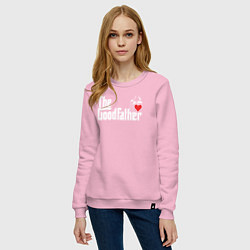 Свитшот хлопковый женский The godfather love, цвет: светло-розовый — фото 2