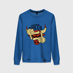 Свитшот хлопковый женский Bulls logo with hands, цвет: синий