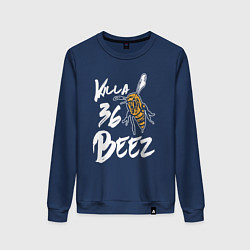 Свитшот хлопковый женский Killa beez 36, цвет: тёмно-синий