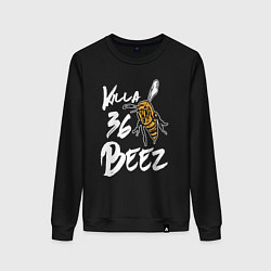 Свитшот хлопковый женский Killa beez 36, цвет: черный