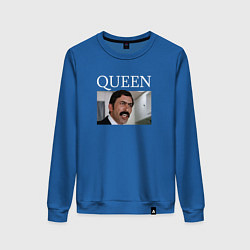 Свитшот хлопковый женский Queen - Mimino мем, цвет: синий