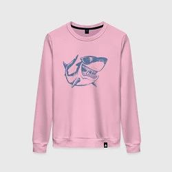 Свитшот хлопковый женский Большая акула, цвет: светло-розовый