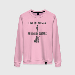 Женский свитшот Люблю одну девушку и много гитар
