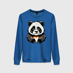 Свитшот хлопковый женский Милая панда лежит, цвет: синий