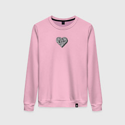 Свитшот хлопковый женский Ты не мой Валентин, цвет: светло-розовый