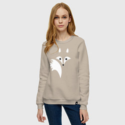 Свитшот хлопковый женский Я лисица, цвет: миндальный — фото 2