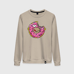 Свитшот хлопковый женский Homer donut, цвет: миндальный
