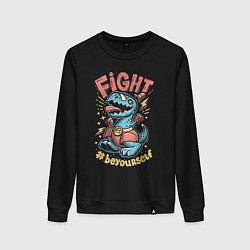 Свитшот хлопковый женский Fight Dark, цвет: черный
