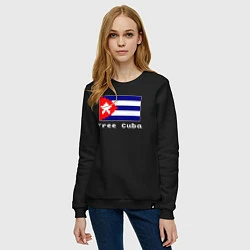 Свитшот хлопковый женский Free Cuba, цвет: черный — фото 2
