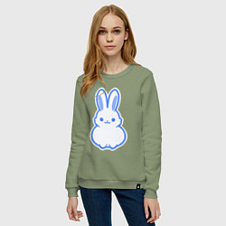 Свитшот хлопковый женский White bunny, цвет: авокадо — фото 2
