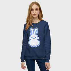 Свитшот хлопковый женский White bunny, цвет: тёмно-синий — фото 2