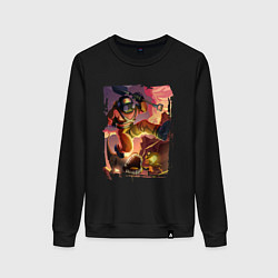 Свитшот хлопковый женский Lethal Сompany: Running Fugu, цвет: черный