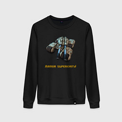 Свитшот хлопковый женский Танк Мамонт ГСБ, цвет: черный