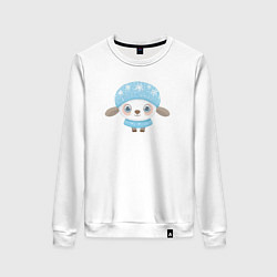 Свитшот хлопковый женский Маленькая овечка, цвет: белый