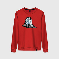 Свитшот хлопковый женский Space girl, цвет: красный