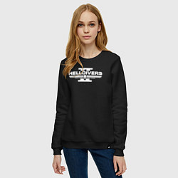 Свитшот хлопковый женский Helldivers 2: Logo, цвет: черный — фото 2