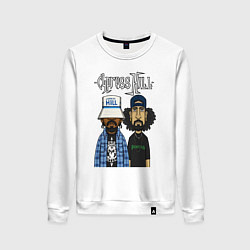 Свитшот хлопковый женский Cypress hill - B Real and Sen Dog, цвет: белый