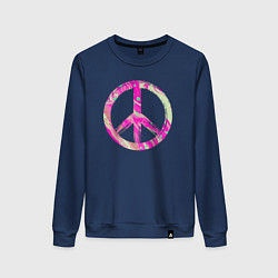 Свитшот хлопковый женский Pink peace, цвет: тёмно-синий