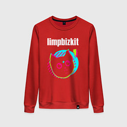 Свитшот хлопковый женский Limp Bizkit rock star cat, цвет: красный