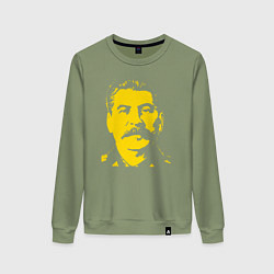 Свитшот хлопковый женский Yellow Stalin, цвет: авокадо