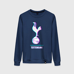 Свитшот хлопковый женский Tottenham FC в стиле glitch, цвет: тёмно-синий