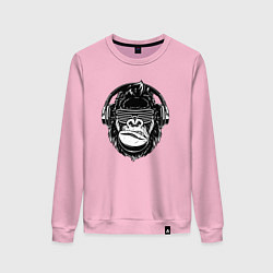 Свитшот хлопковый женский Music gorilla, цвет: светло-розовый