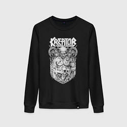 Свитшот хлопковый женский Kreator Demonic Future White, цвет: черный