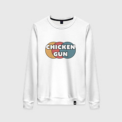 Свитшот хлопковый женский Chicken gun круги, цвет: белый