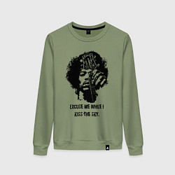 Свитшот хлопковый женский James Marshall Hendrix, цвет: авокадо