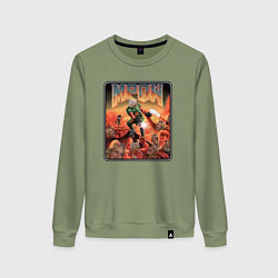 Свитшот хлопковый женский Meoww, цвет: авокадо