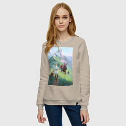 Свитшот хлопковый женский Фрирен и Ферн, цвет: миндальный — фото 2