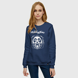 Свитшот хлопковый женский Rolling Stones rock panda, цвет: тёмно-синий — фото 2