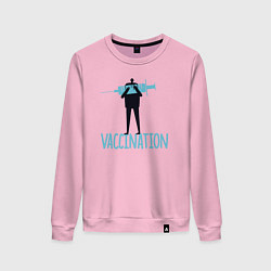 Свитшот хлопковый женский Вакцинация, цвет: светло-розовый