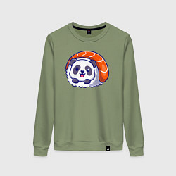 Свитшот хлопковый женский Roll panda, цвет: авокадо