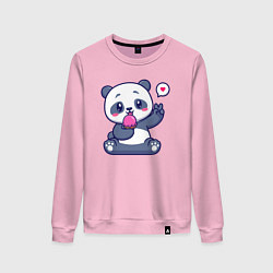 Свитшот хлопковый женский Ice cream panda, цвет: светло-розовый