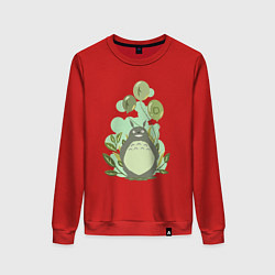 Свитшот хлопковый женский Green Totoro, цвет: красный