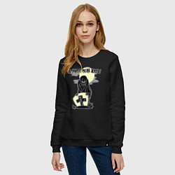 Свитшот хлопковый женский Не учите меня жить - зомби, цвет: черный — фото 2