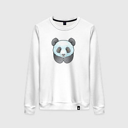 Свитшот хлопковый женский Маленькая забавная панда, цвет: белый
