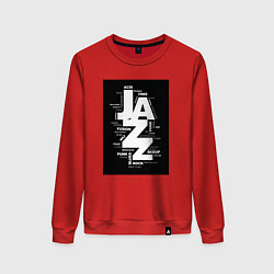 Свитшот хлопковый женский Джазовые стили, цвет: красный