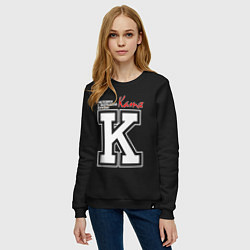 Свитшот хлопковый женский Катя - человек с большой буквы, цвет: черный — фото 2