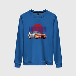 Свитшот хлопковый женский Nissan Skyline GTR 32, цвет: синий