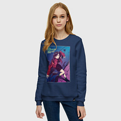Свитшот хлопковый женский Евангелион Мисато Кацураги, цвет: тёмно-синий — фото 2