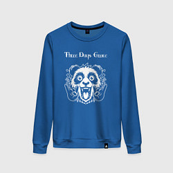 Свитшот хлопковый женский Three Days Grace rock panda, цвет: синий