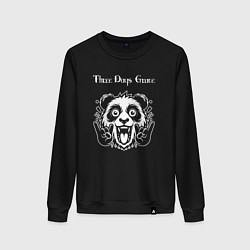 Свитшот хлопковый женский Three Days Grace rock panda, цвет: черный