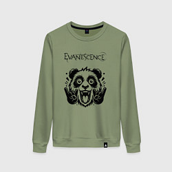 Свитшот хлопковый женский Evanescence - rock panda, цвет: авокадо
