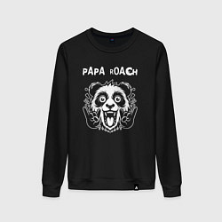 Свитшот хлопковый женский Papa Roach rock panda, цвет: черный