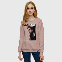 Свитшот хлопковый женский Jared Joseph Leto 30 Seconds To Mars, цвет: пыльно-розовый — фото 2